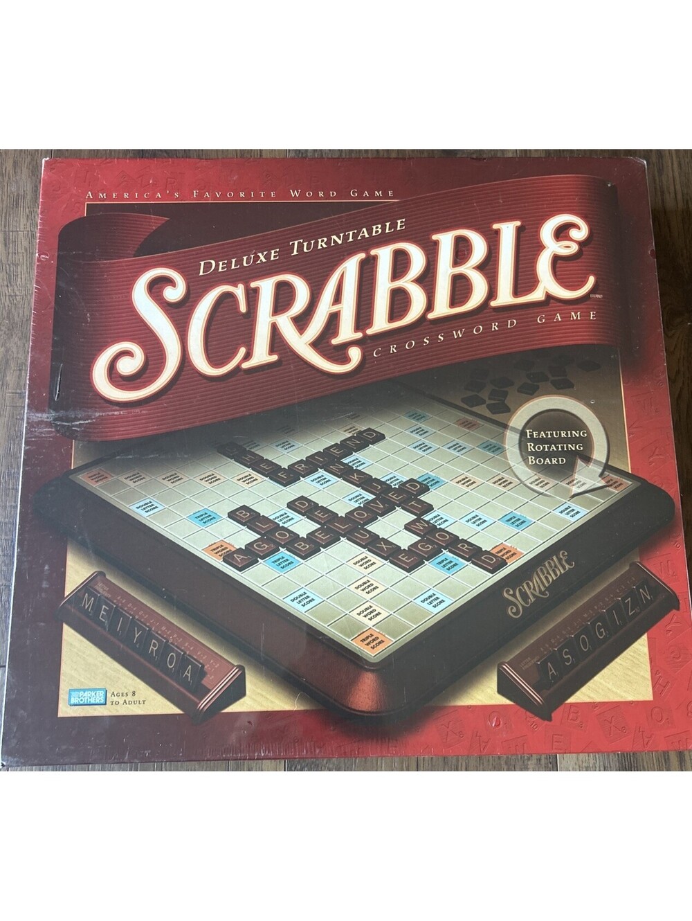 New 2001 Parker Brothers SCRABBLE Deluxe Turntable Crossword Board Game SEALED